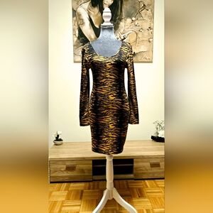 Mink Pink Women's Animal Print Bodycon Dress Size Medium